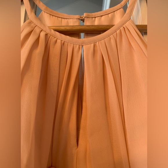 NWT AW Bridal Keyhole Chiffon Bridesmaid Dresses Long Formal Dress in Pearl Pink - Picture 5 of 13